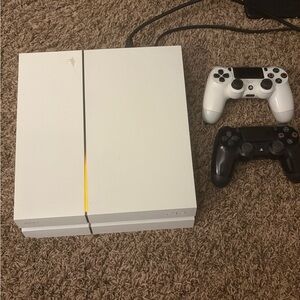 Sony PlayStation 4 Console with DualShock Controllers - White and Black